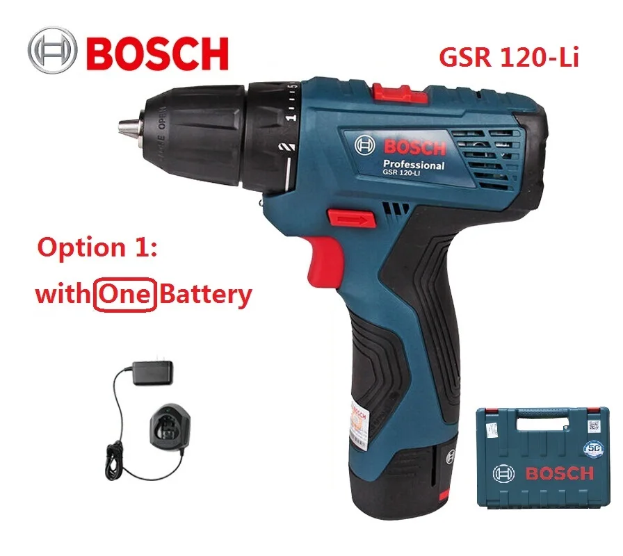 Аккумуляторная дрель BOSCH GSR120Li электрическая с литий-ионным аккумулятором для