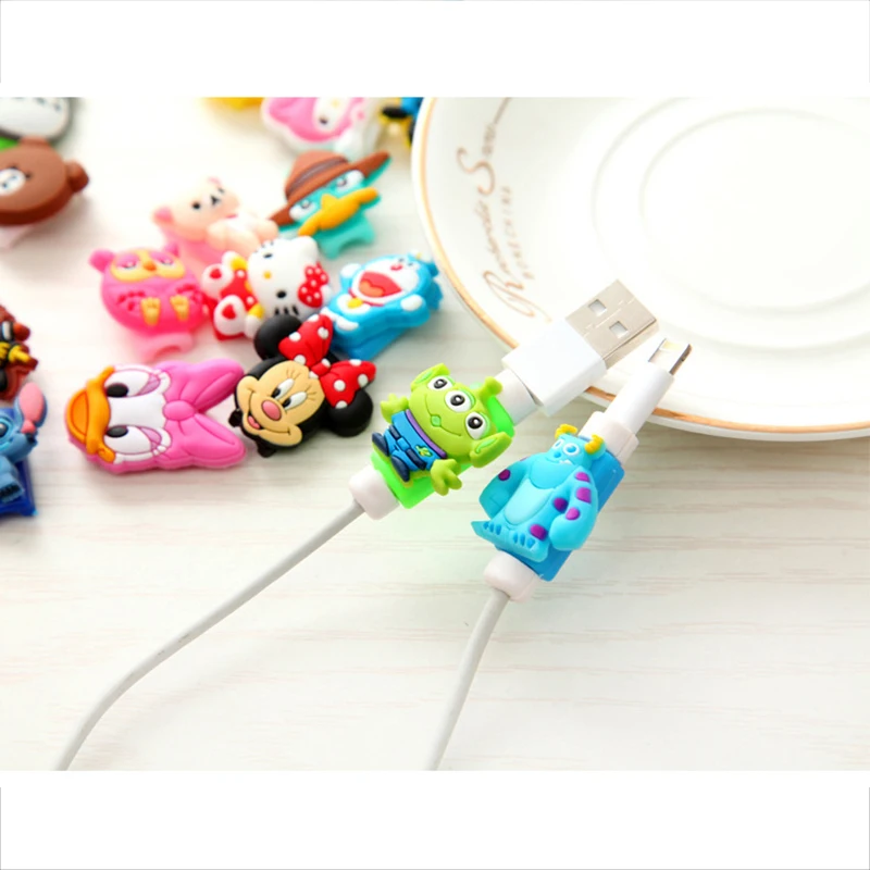 Мультфильм USB телефон протектор сердцевины кабеля для iPhone XS чехол MAX XR X 4 4S 5 6 6S 7 8