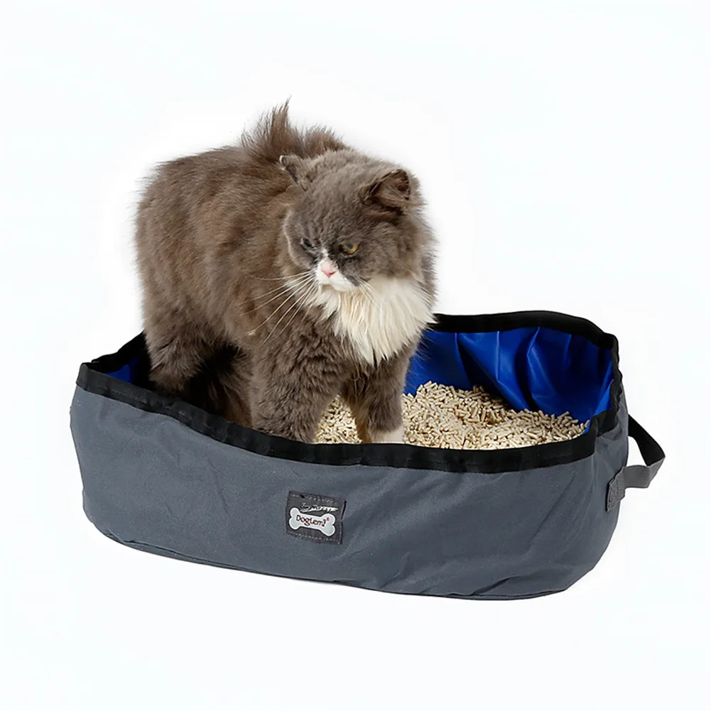 Fashion Travel Foldable Portable Outdoor Cat Litter Waterproof Collapsible Box Kitten Toilet Training Bedpan | Дом и сад