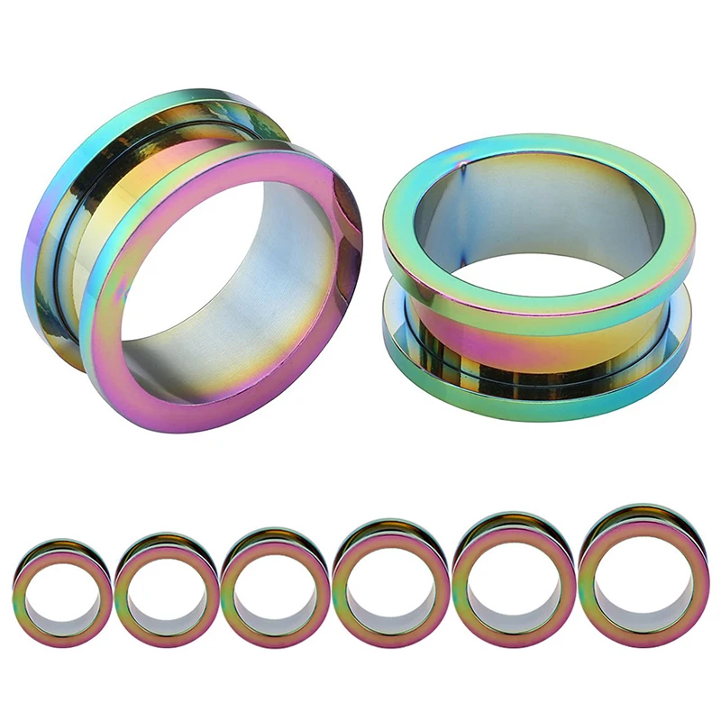 

Graceful Hot Sale 8 Colors New Arrival Steel Gauges Plugs Double Flared Piercing Flesh Tunnel Plugs Expanders Stretchers Earring