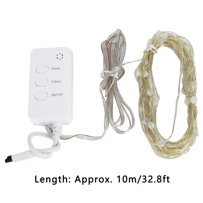 Ватным тампоном светильник 10 м 100LED строка s приложение Wi Fi для Управление музыка