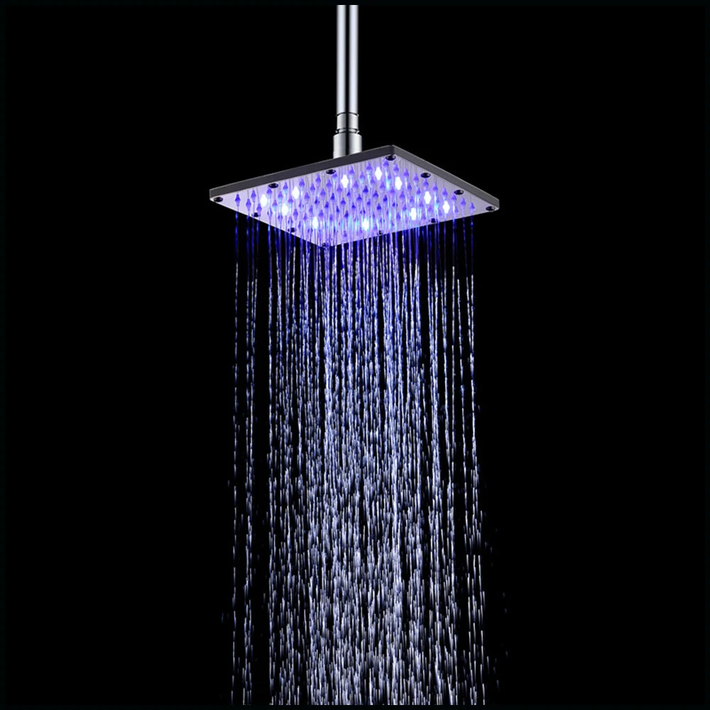 8 дюймов 200 мм Нержавеющая сталь большой светодиодный лейки для душа Цвет