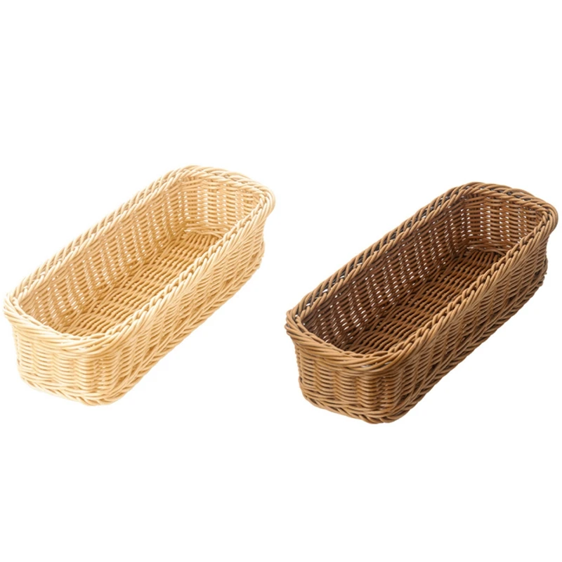 

Desktop Cutlery Storage Woven Basket Restaurant Tableware Drain