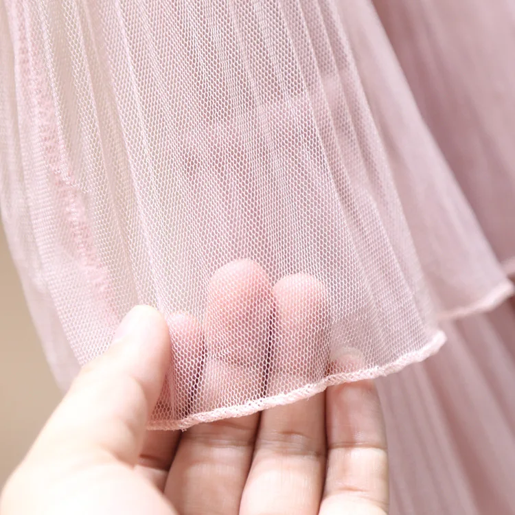 Женская многослойная плиссированная юбка-пачка длинная сетчатая юбка с высокой