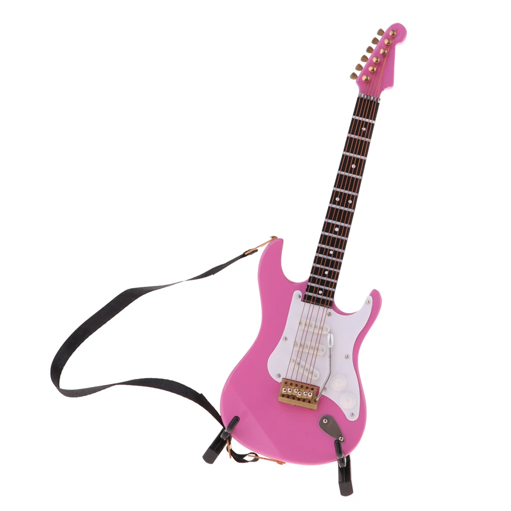 1/6 Miniature Musical Instrument Toys Stylish Pink Electric Guitar Model | Игрушки и хобби