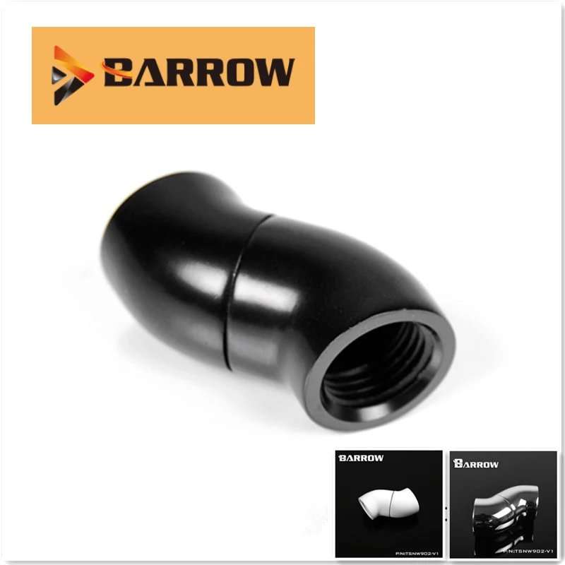 

Barrow TSNW902-V1 G1 / 4 " Black Silver 90 Degrees Double Female 360 Degree Rotatable Water Cooling Connector Brass