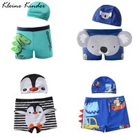 baby boy swimwear swimming trunks and cap two pieces boys swimsuit shark dinosaur print todder bathing suit kids beach shorts
