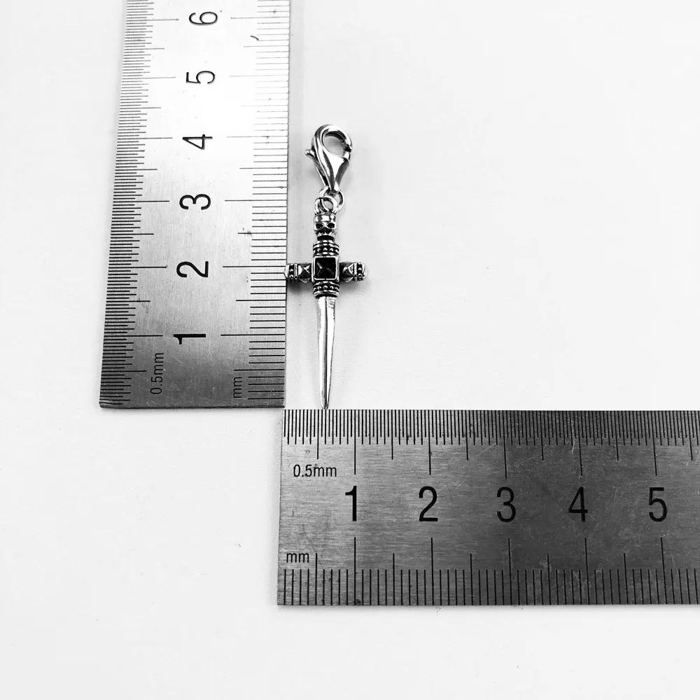 Череп Крест Меч Подвески Подвеска Серебро 925 пробы Скелет Fit браслет ожерелье