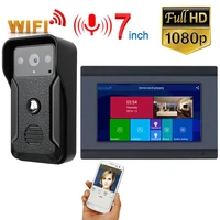 gamwter 7 inch wireless wifi smart ip video door phone intercom system with 1x1080p wired doorbell camerasupport remote unlock