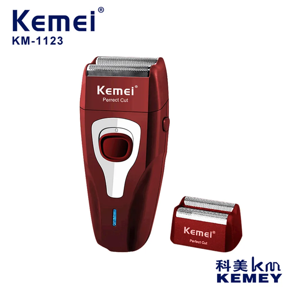 

Kemei Electric Cordless Shaver Perfect Perrect Cut Twin Men Rechargeable Razor Floating Blade with Pop-up Trimmer Blade KM-1123