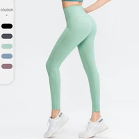 seamless yoga pants womens high waist leggings buttocks compression sports pants stretch fitness pants trousers solid color