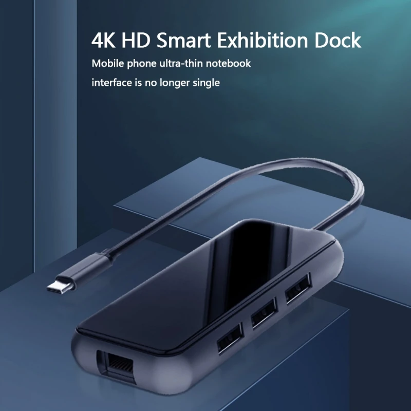 

Многофункциональная компактная док-станция типа C, USB 3,0, Rj45, HDMI