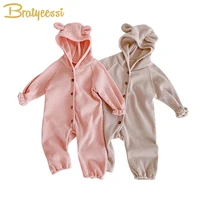 2022 spring baby rompers playsuits kids jumpsuit cotton knit ears hooded baby girl boy clothes infant onesie toddler clothing