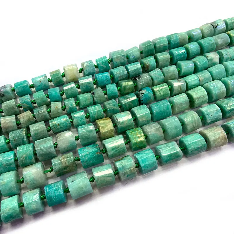 

Натуральный граненый зеленый бусы из камня амазонита колонна баррель разделитель DIY свободные бусины для изготовления ювелирных изделий б...