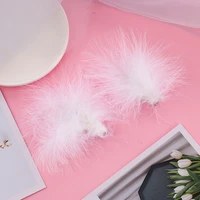 white long soft light exaggerated fluffy feather alloy barrettes hair clips pins headwear duckbill hairpin for women