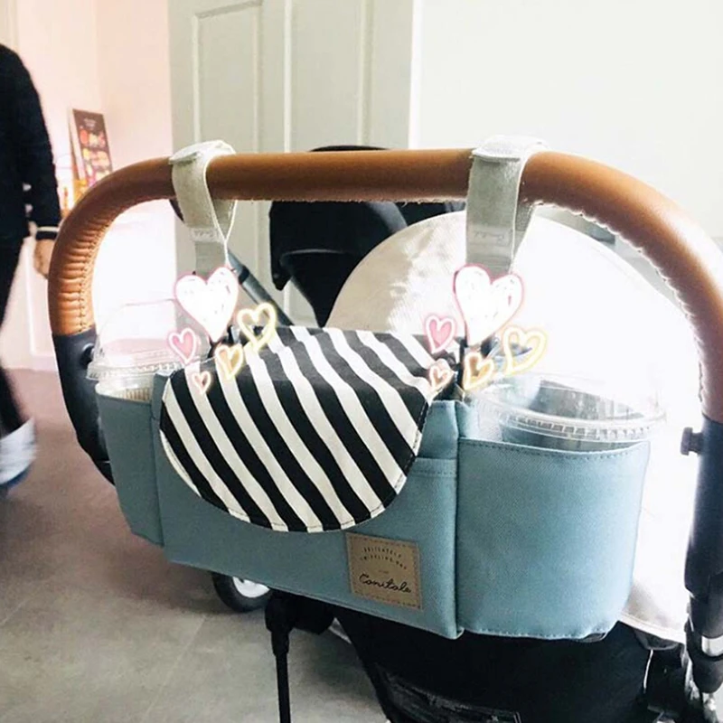 

1X Universal Baby Trolley Storage Bag Stroller Cup Carriage Pram Buggy Organizer happy