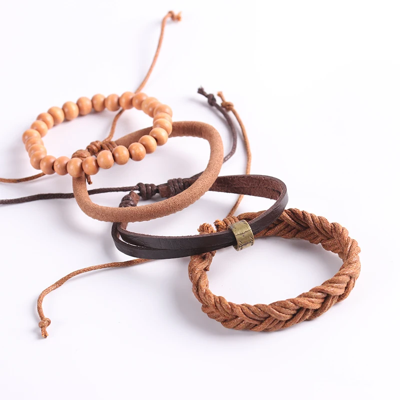 

Leather Suit Bracelet Woven Beaded Men's Bracelet Mens Bracelets 2020 Leather Bracelet Gifts for Men