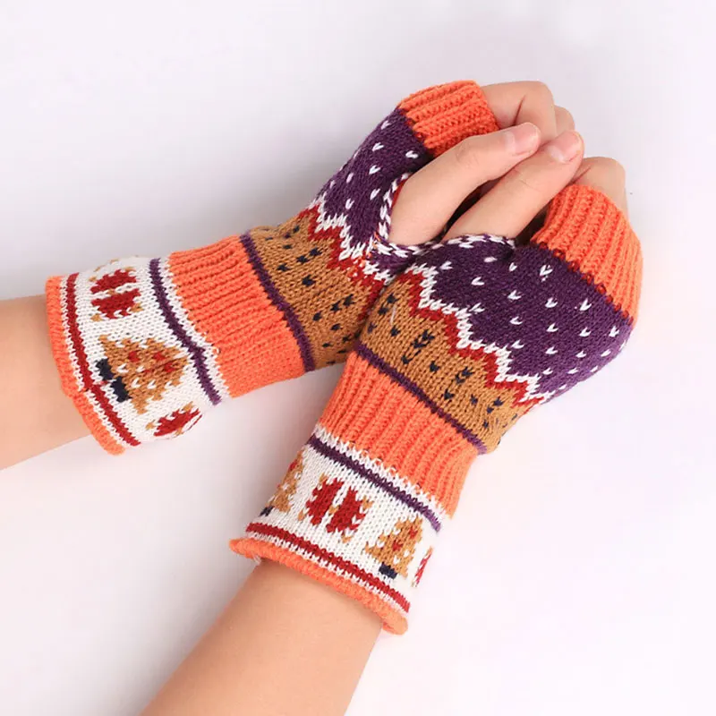 

Christmas Knitted Arm Fingerless Warmer Gloves Winter Gloves Unisex Soft Warm Mitten Luvas De Inverno Male Guantes Mujer Eldiven