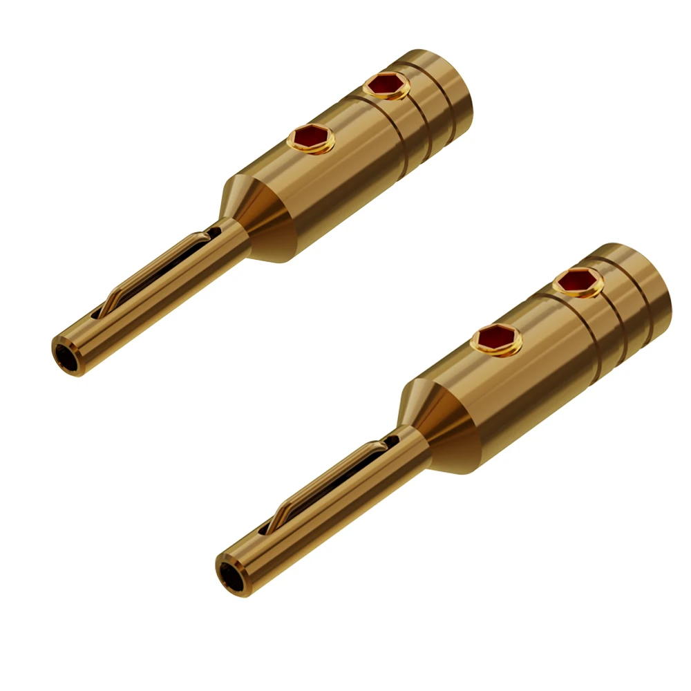 Monosaudio Lautsprecher-Anschluss aus reinem Kupfer, Bananenstecker, hochwertiger, vergoldeter/rhodinierter Adapter-Klemmenanschluss, 4 Stück – Detail 9