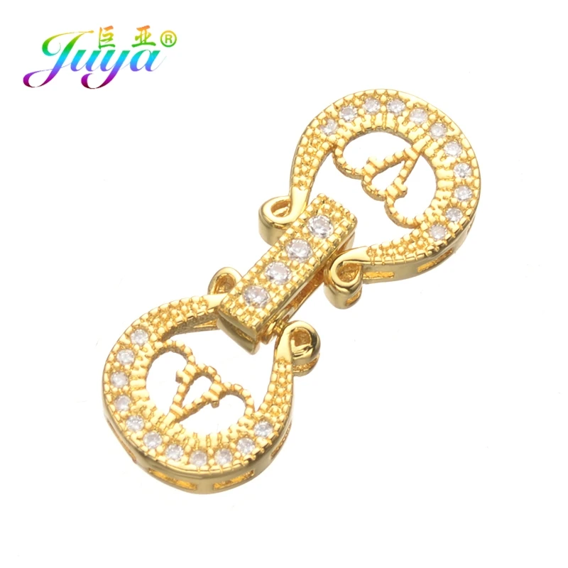 Gold Juya DIY украшения из бисера фурнитура поставки золото/серебро застежка застежки для женщин натуральные камни жемчуг Изготовление ювелирных изделий - Цвет: Gold