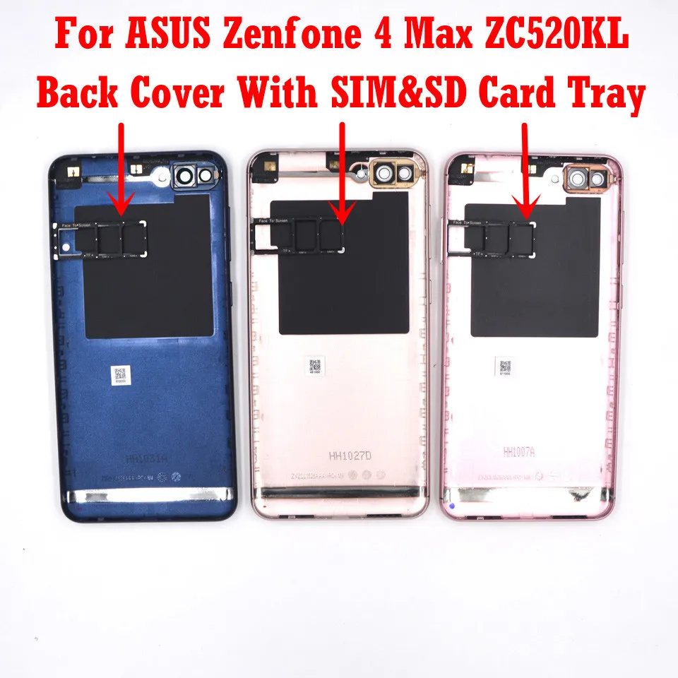 Чехол для ASUS Zenfone 4 Max ZC520KL задняя крышка аккумулятора корпус SIM-карты слот карты SD