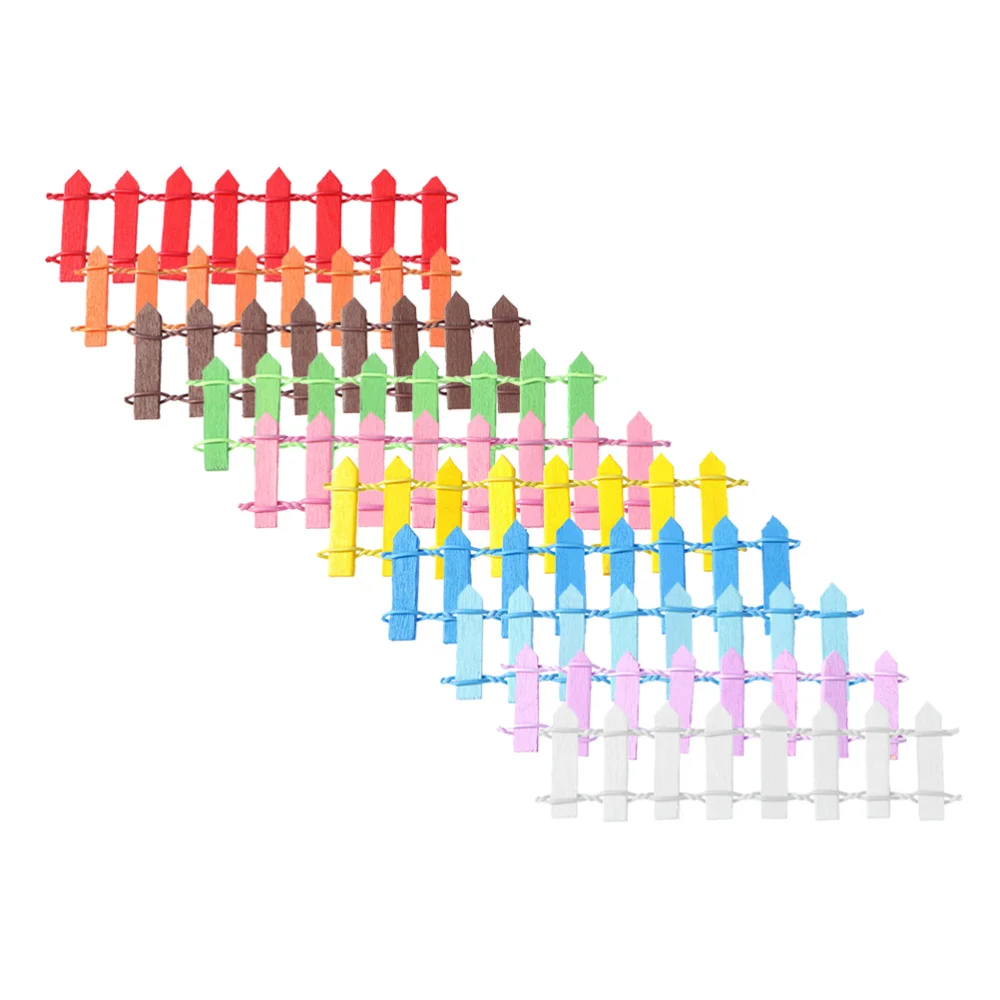 

10pcs Mini Wood Micro Landscape Fence Miniature Fence DIY Mini House Fairy Garden Micro Plant Decoration Bonsai Ornament(Mixed C