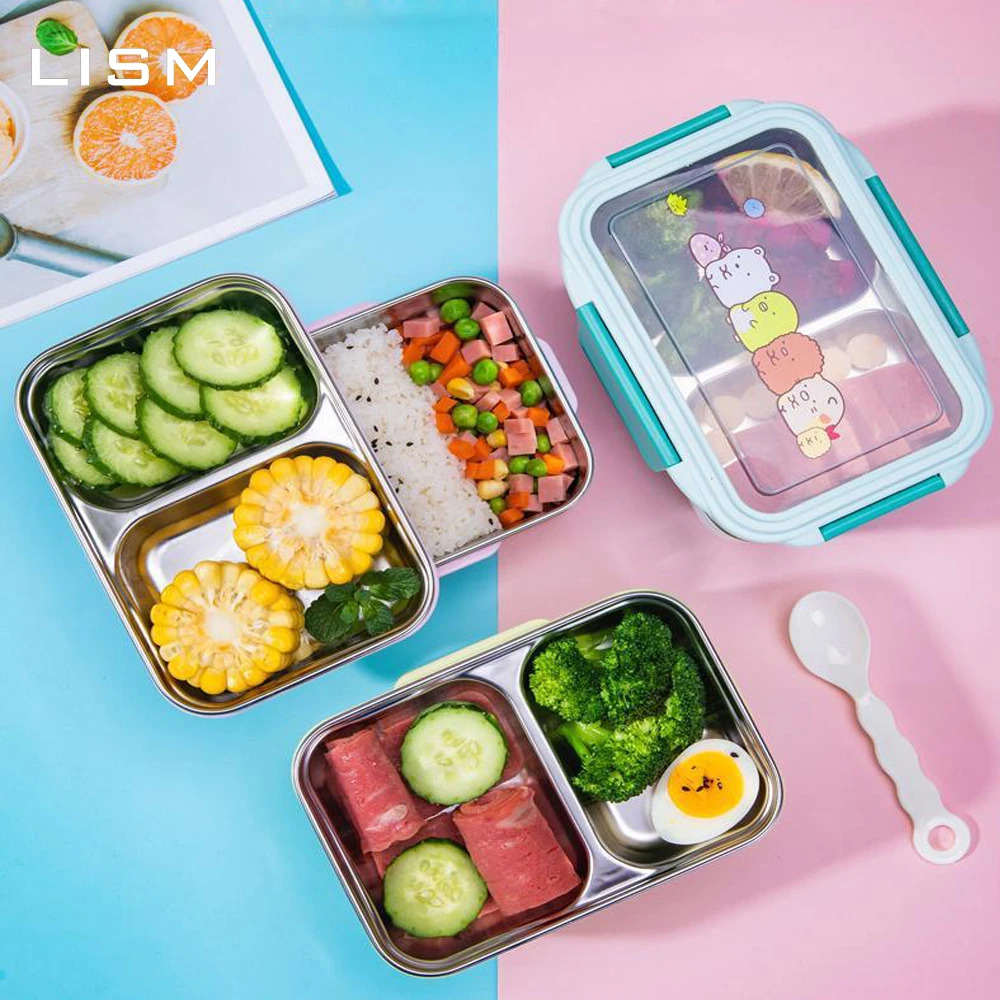 1200 мл Коробки для обедов двойной Слои Нержавеющая сталь Bento посуда Еда контейнер