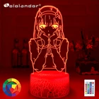 Новинка, светодиодный ночник Zero Two, Настольная 3d лампа для кровати, Декор для комнаты, светильник аниме Waifu, подарок любимой в Franxx Zero, две лампы