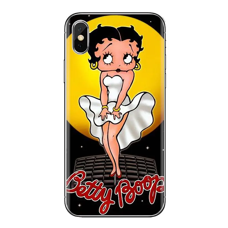 For Samsung Galaxy S3 S4 S5 Mini S6 S7 Edge S8 S9 S10 Plus Note 3 4 5 8 9 Sexy Cartoon Girl Betty Boop TPU Transparent Skin Case |