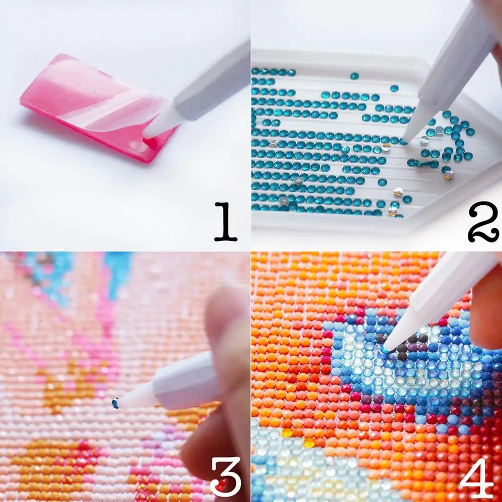 DIY алмазная живопись точка дрель ручка животное Корова Деревянные дрели