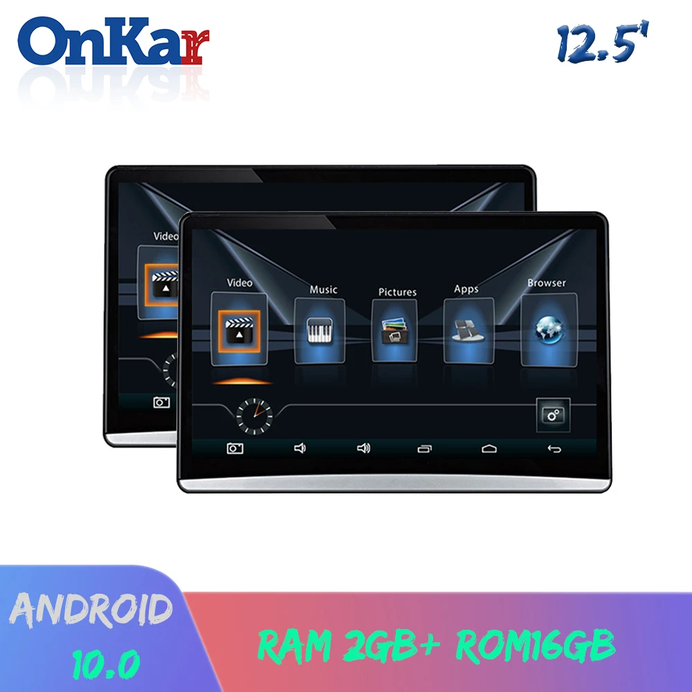 

ONKAR 12.5 Inch Car TV Headrest Monitor Android 10.0 4K 1080 IPS Screen WIFI/HDMI/Bluetooth/USB/Airplay/Miracast/Mirror Screen