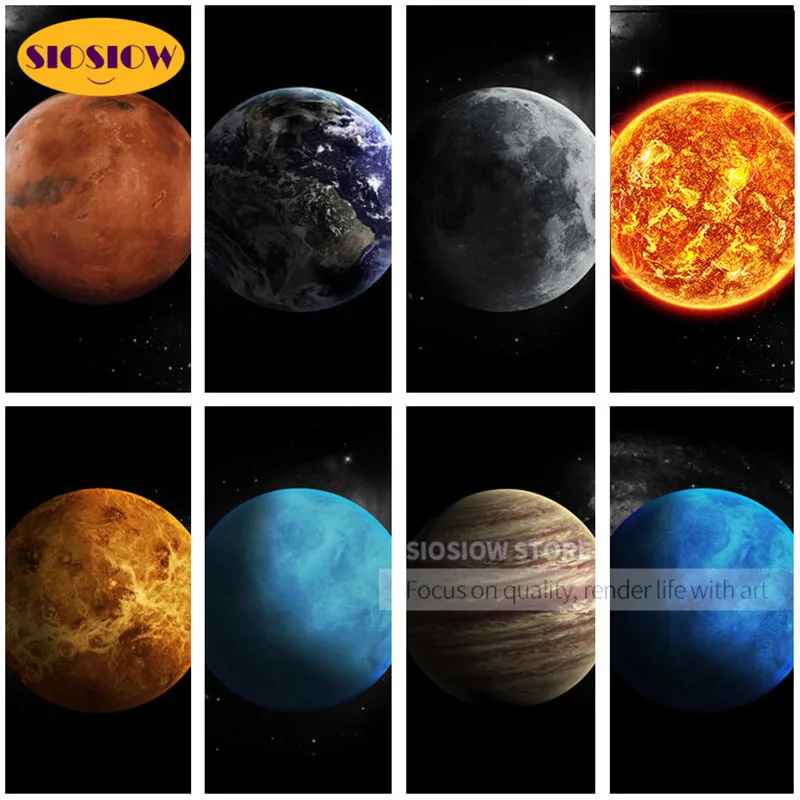 Планета &quotсделай сам&quot 5D алмазов картина земля Солнце Луна Даймонд вышивка