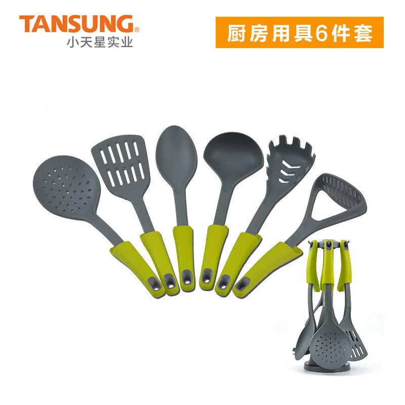 

7Pcs Non-stick Nylon Kitchen Cooking Utensils Set with Rotating Storage Stand Kitchenware Gadgets Cooking Spoon Kitchen Turner