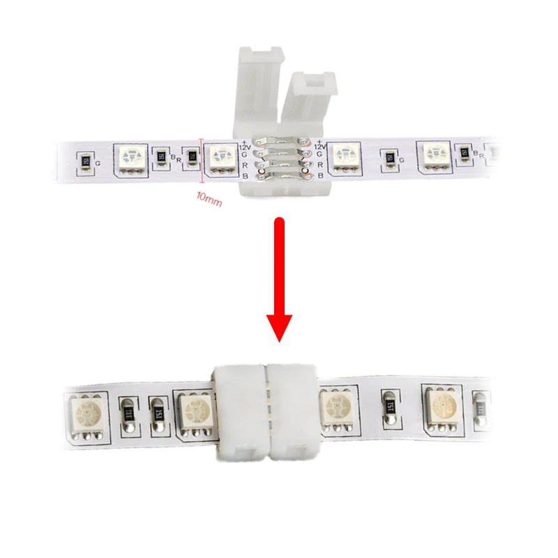 Светодиодная лента разъем 10-Pack 4Pin 8 мм 10 Бесконтактный соединитель для SMD5050 2835 RGB s |