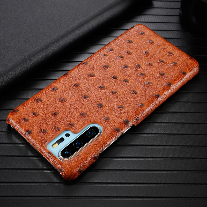 

Vintage For Huawei P30/ Pro Case Luxury Ostrich Skin Genuine Leather Case For Huawei P30 Pro Back Cover Case For Huawei P30pro