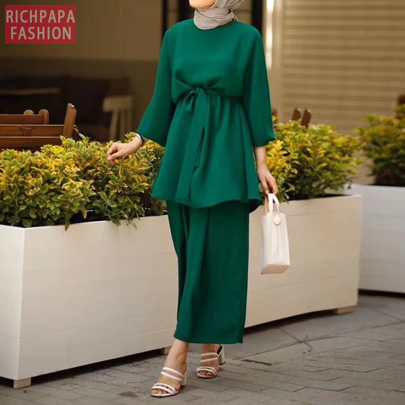 Eid Mubarek женская одежда из двух частей турецкий хиджаб платье Caftan caftans