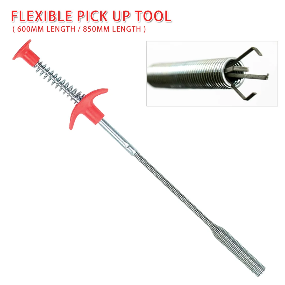 

Hand Tool Set 600mm/ 850mm Spring Grip Narrow Bend Curve Grabber 4 Claws Long Reach Flexible Pick Up Tool For Nut/ Bolt/Screws