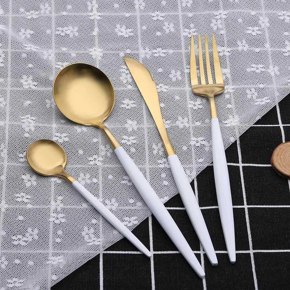 4 шт. в наборе столовые приборы португальском стиле вилка ложка для дома кухни