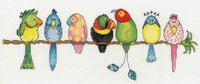 hh wy top quality lovely counted cross stitch kit counted embroidery cross stitch bt row of coloured parrots