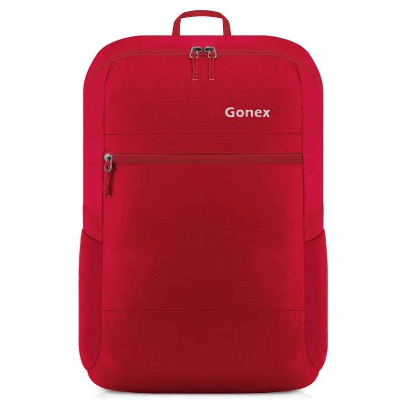 Red Gonex 30L Сверхлегкий упаковочный рюкзак, повседневная нейлоновая складная сумка на плечо для путешествий, кемпинга, школы, шоппинга - Цвет: Red