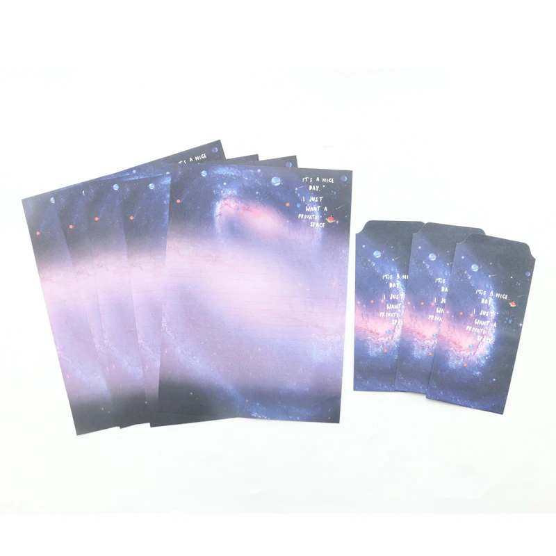 Набор для письма и конвертов Domikee A4 с изображением неба звезд набор канцелярских