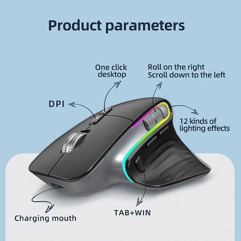 Type C 2.4G Wireless Mouse Rechargeable Silent Ergonomic Computer DPI Up 4000 For Tablet Macbook Air Laptop PC Gaming Office | Компьютеры