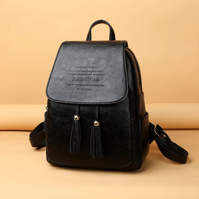 

Designer Backpacks Women High Quality Female School Bags Ladies Leather Travel Backpack For Teenage Girls