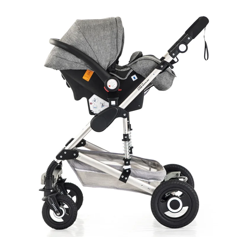 Luxury Multifunctional 3 in 1 Baby Stroller Portable High Landscape Gold Black Baby Carriage Folding Newborn Carrinho De Bebe