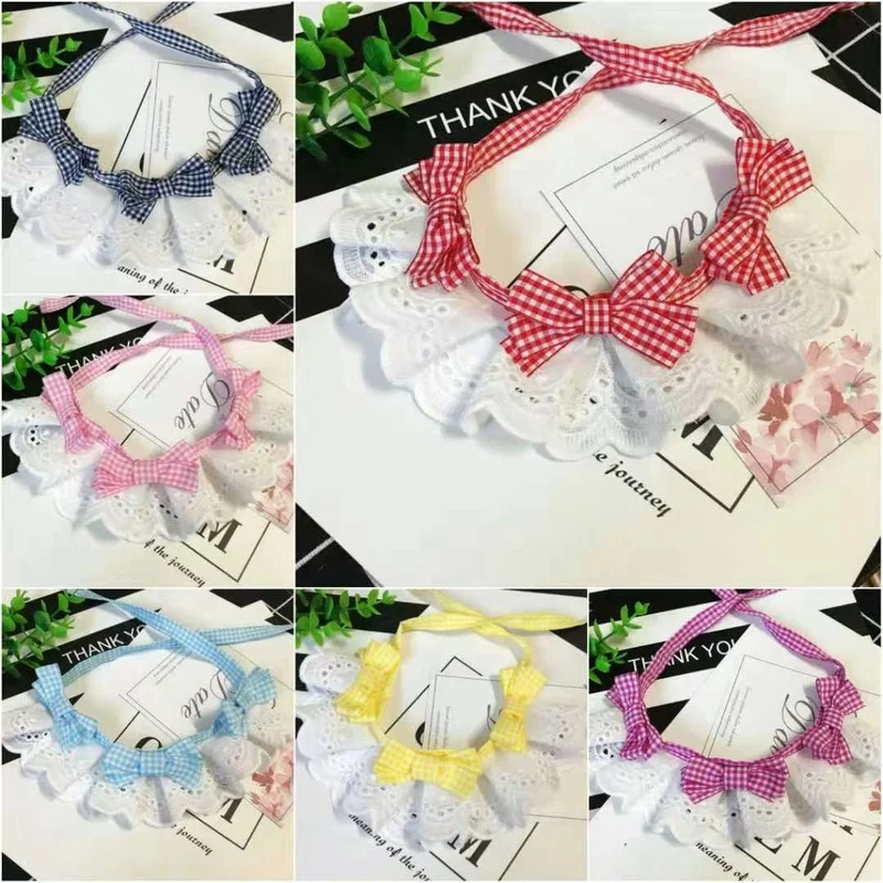 

Handmade Dog Stripe Drool Scarf Scarf Neck Pet Bow Ornament Small Dog Cat Bib Cute Bib Little Teddy Than Bear Thin Cat Supplies