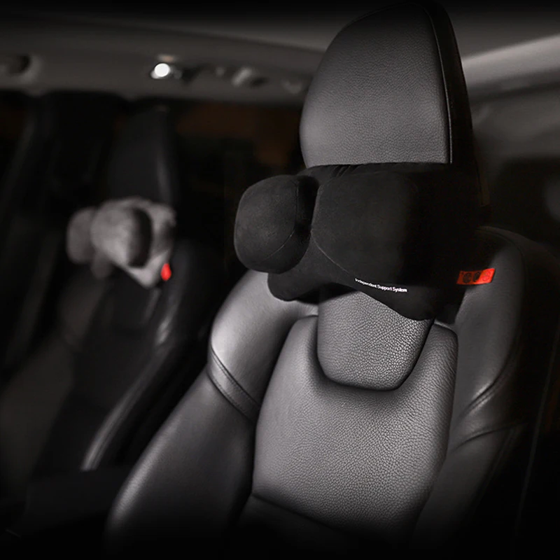 

QHCP Cars Neck Pillow Headrest Twin Gemini Pillows Neck Protection 2 in 1 Suede Cushion 4 Seasons For Jeep Wrangler JL 2007-2020