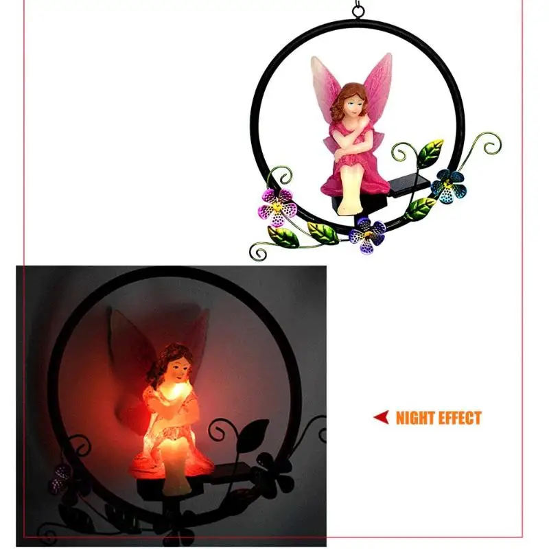 Светодиодный светильник на солнечной батарее украшение в виде цветочной феи