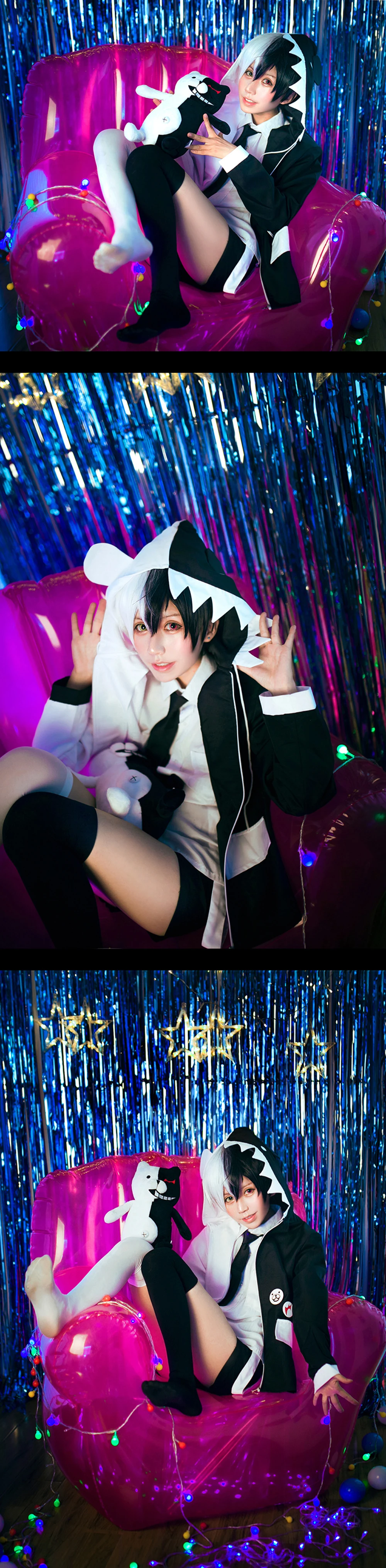 VEVEFHUANG Аниме Супер Dangan Ronpa 2 Danganronpa Monokuma черный и белый медведь унисекс Изысканный косплей костюм повседневная одежда