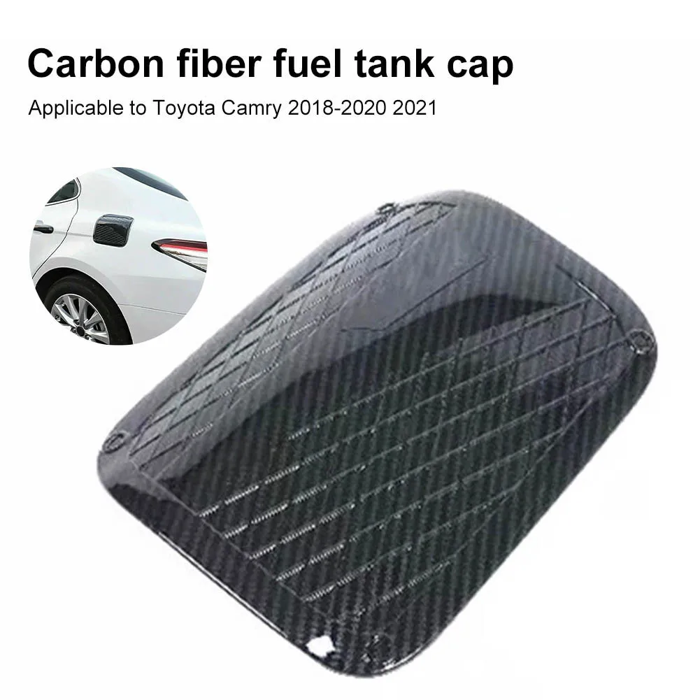 

Fuel Tank Door Cover Sticker Carbon Fiber ABS Car Decals Gas Tank Decoration for Toyota Camry 2018-2021 Car Exterior Decoration