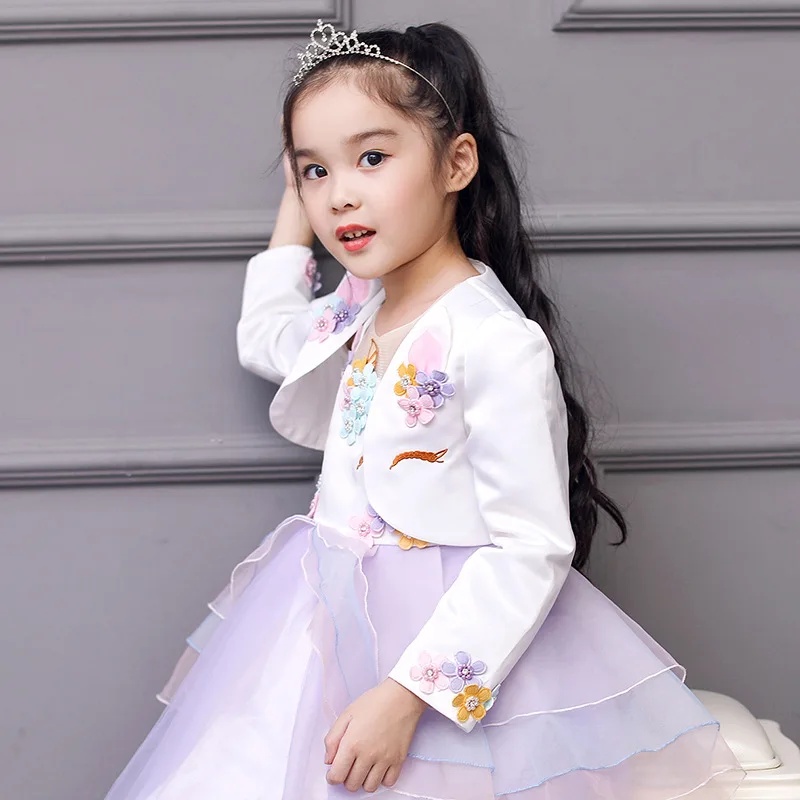 2021 Autumn Winter Girls Unicorn Jacket Princess Dress Ahawl Children's Small For Long Sleeved Cardigan Kids Coat |